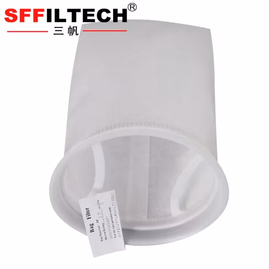 Qualité alimentaire 25 50 100 microns Hot Melt taille personnalisée en nylon polyester PP maille circulaire liquide filtre sac pour l'industrie médicale